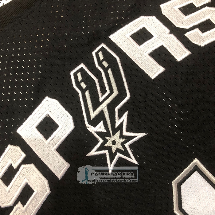 Camiseta Manga Corta San Antonio Spurs Victor Wembanyama NO 1 Negro
